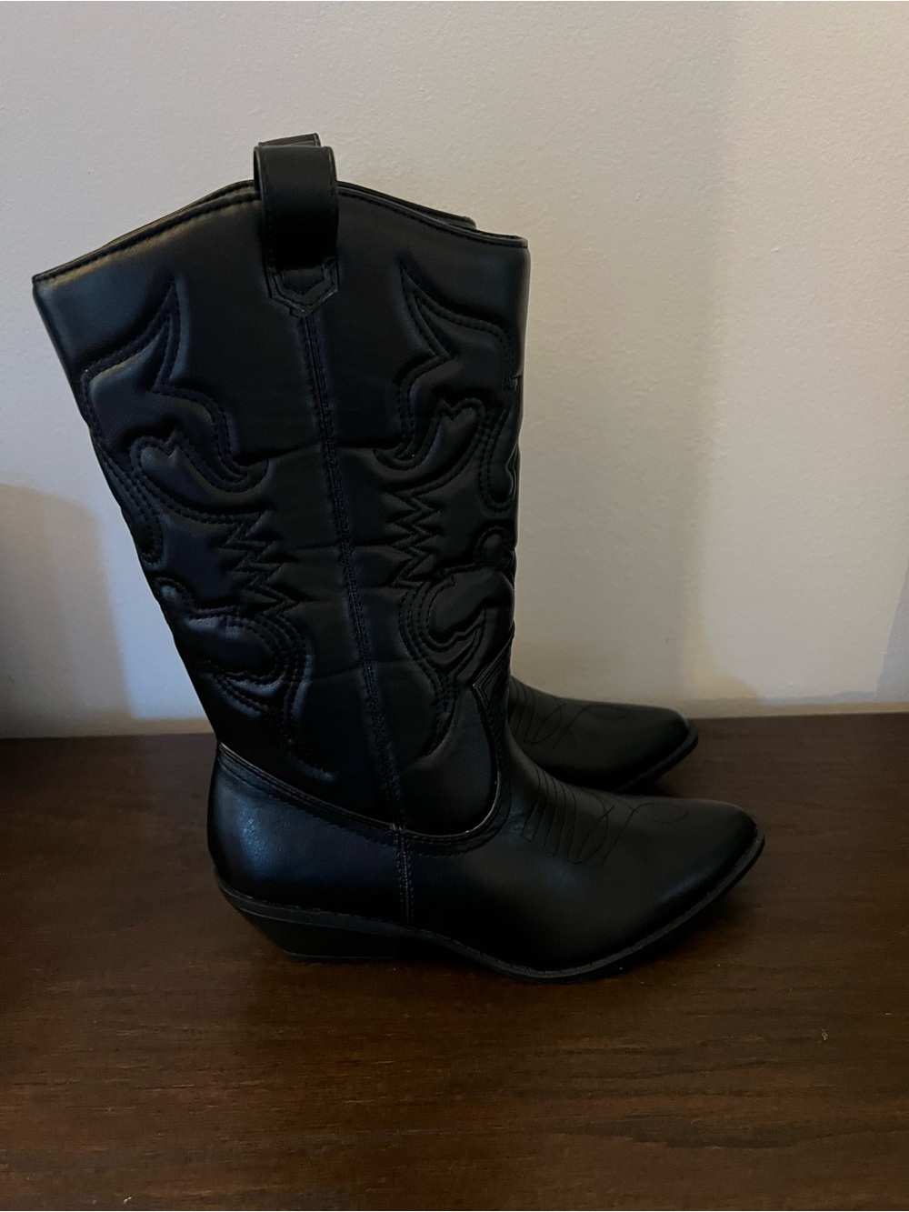 J. Adams-Lasso-Classic Women's Black Western Boots - Cowboy Boots